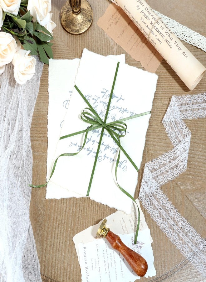 DINDOSAL Thin Moss Ribbon 1/8 Inch Narrow Olive Green Satin Ribbon for Crafts Wedding Decor Gift Wrapping Hanging Tags Christmas Ornaments - 100Yards - Image 5